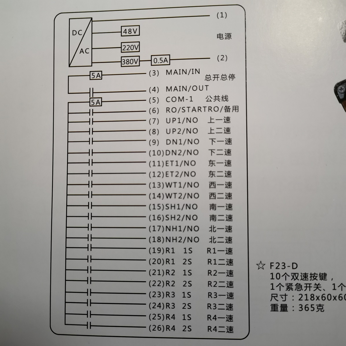 F23-D 10鍵雙速起重機遙控器